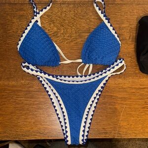 Blue and White Swimsuit